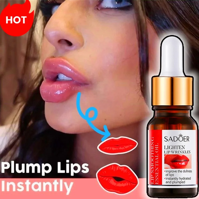

Instant Lip Plumping Essential Oil Long Lasting Volumising Moisturising Sexy Lip Care Fade Fine Lines Lip Gloss Serum Cosmetics