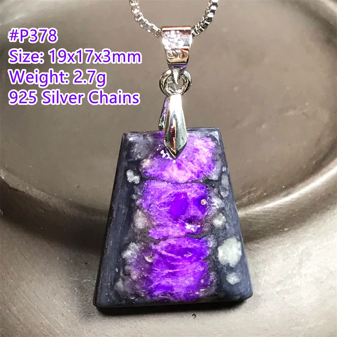 Natural Royal Purple Sugilite Pendant Jewelry For Women Man Gift Crystal Beads 925 Sterling Silver Chain Anticancer Stone AAAAA