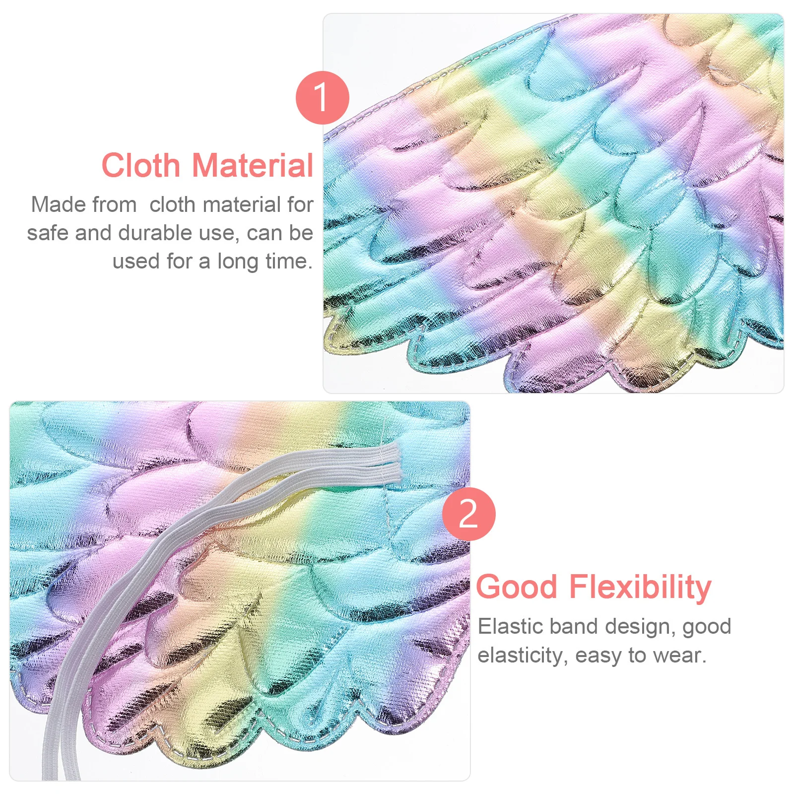 2 Stuks Kleurrijke Vleugels Cosplay Party Props Stage Performance Accessoires Opvallende Kids Kostuum Angel Wing Props