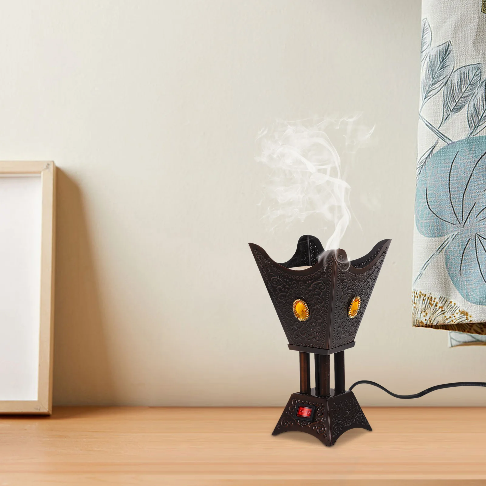 

Plug-in Incense Burner Decorative Electric Censer Conical Portable Metal Holder