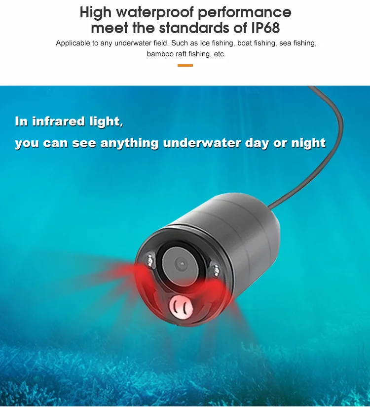 

HR-5050DR Best Selling Wholesales Charging ultra HD 50m 5inch 32G TF Card Video Underwater with Cable