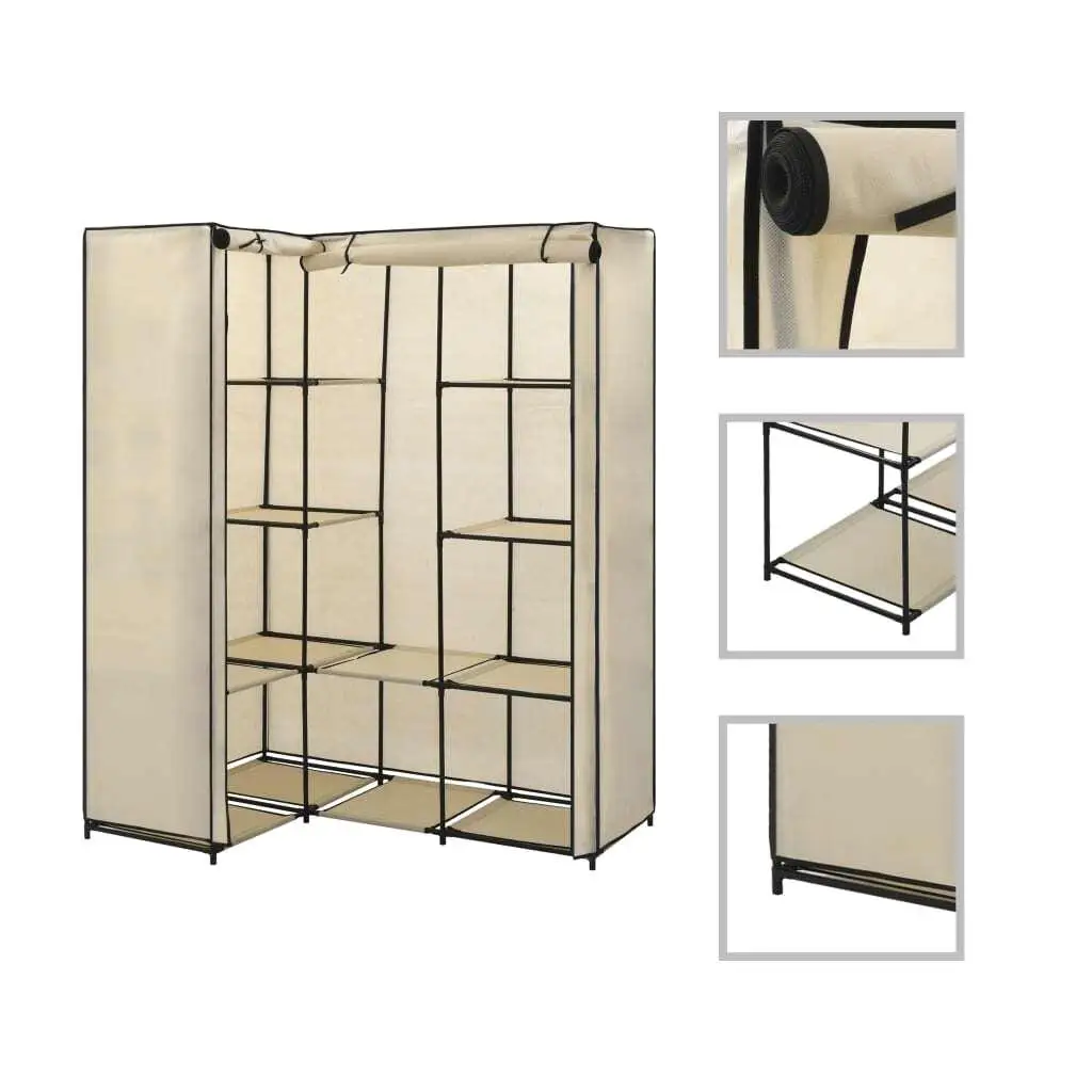 

Elegant Cream Corner Wardrobe - Space-Saving 51.2x34.3x66.5 cm Storage Solution