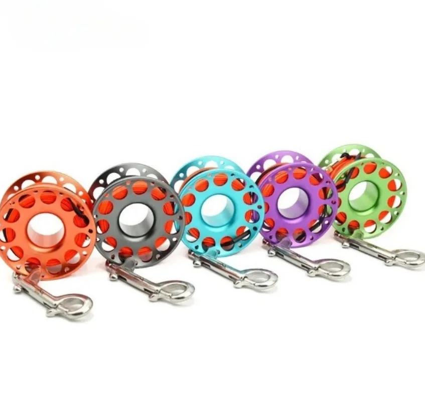 15/30M Aviation Aluminum Diving Pay-off Wheel Anti-Winder Flat Line Pulling Buoy Reel