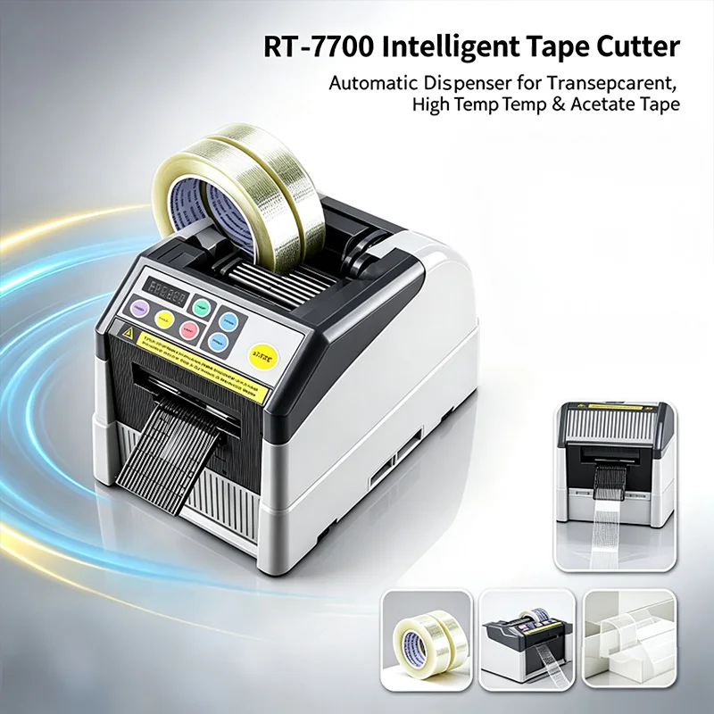 RT-7700 Automatic Tape Dispenser Cutting Machine, Intelligent Sensor, Tape OD 300mm, Width 6-60mm Length 5-999mm