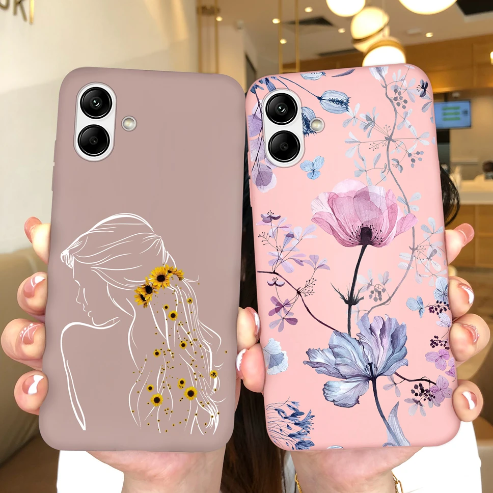 For Samsung Galaxy A04 A04E Cover Soft Silicone Fashion Sweet Girl Flower Phone Case For Samsung Galaxy A 04 A04 E Fundas Coque