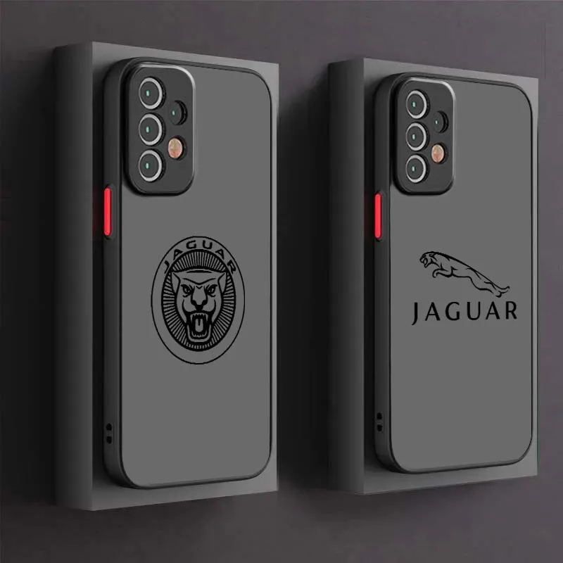 

J-Jaguar Car Art Popular Logo For Samsung A73 A72 A71 A53 A52 A54 A14 A56 A35 A06 A56 A36 A25 Frosted Translucent Phone Case
