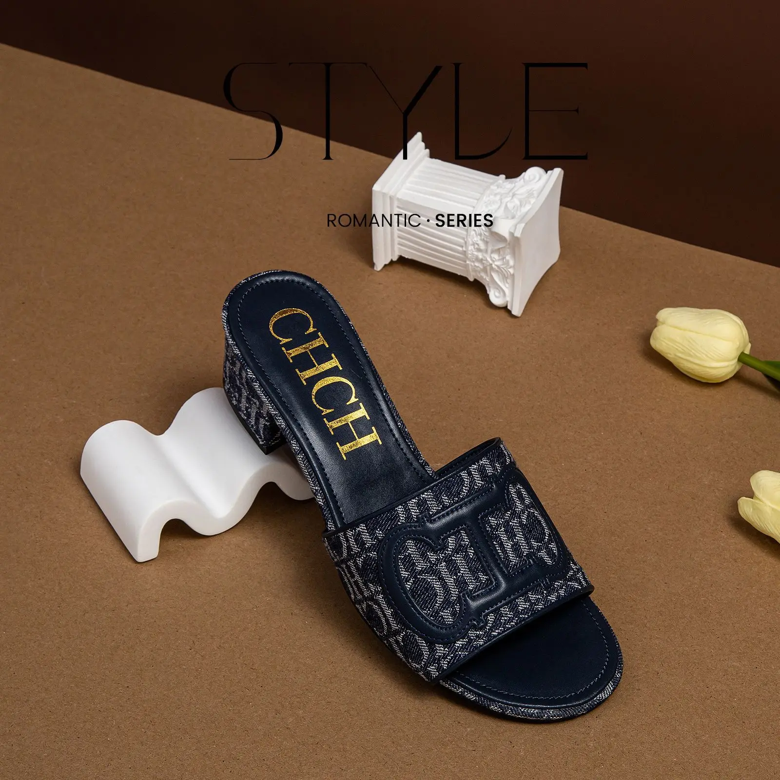 

Chunky Heel Slide Sandals Women 2026 | Versatile Low Heel Slippers for Beach & Vacation | Outdoor Comfort Summer Flip Flops