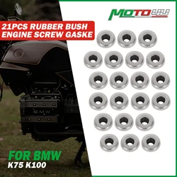21PCS Cafe Racer Rubber Bush Engine Screw Gasket Replace Motorcycle For BMW K-Series K75 K100 K100LT K100RS K100RT
