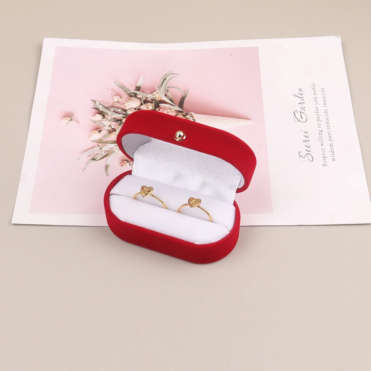 Velvet Ring Jewelry Packaging Box Jewelry Jewelry Engagement Ring Necklace Box Locket Storage Box