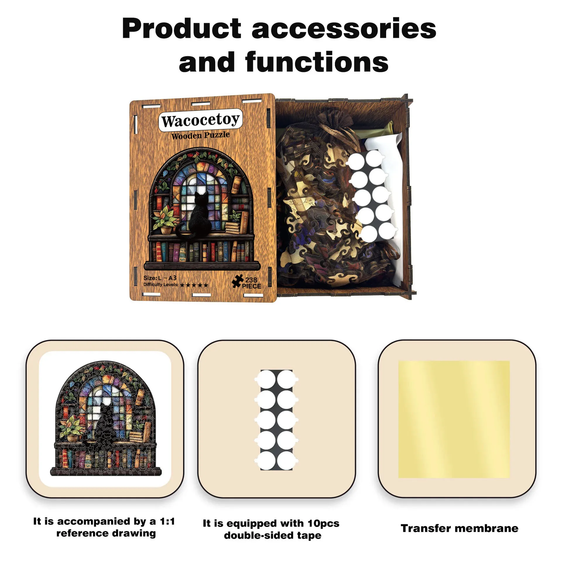 157/238 pçs gato quebra-cabeça de madeira em forma irregular quebra-cabeça alívio do estresse jogo aniversário presentes de natal para amantes do gato decoração de casa