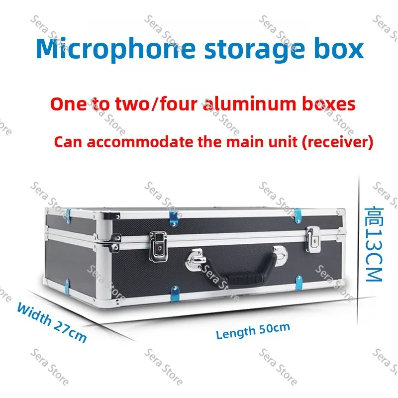 One-to-two/four Universal Stage Portable Wireless Microphone Reinforcement Can Put Host Aluminum Box Microphone Storage Box