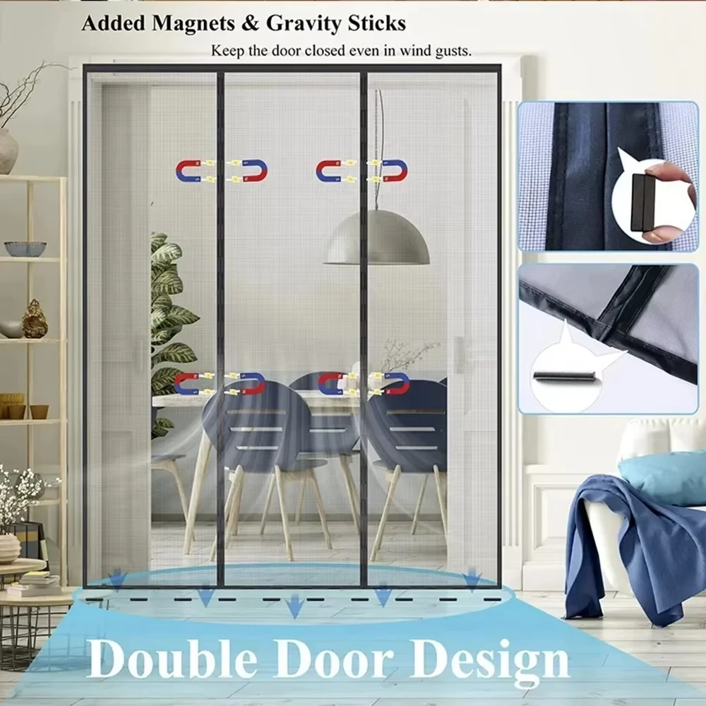 Anti Mosquito Fly Curtains For Doors Screen Magnetic Mosquito Net Door Window Automatic Closing Mesh For Kitchen Living Room