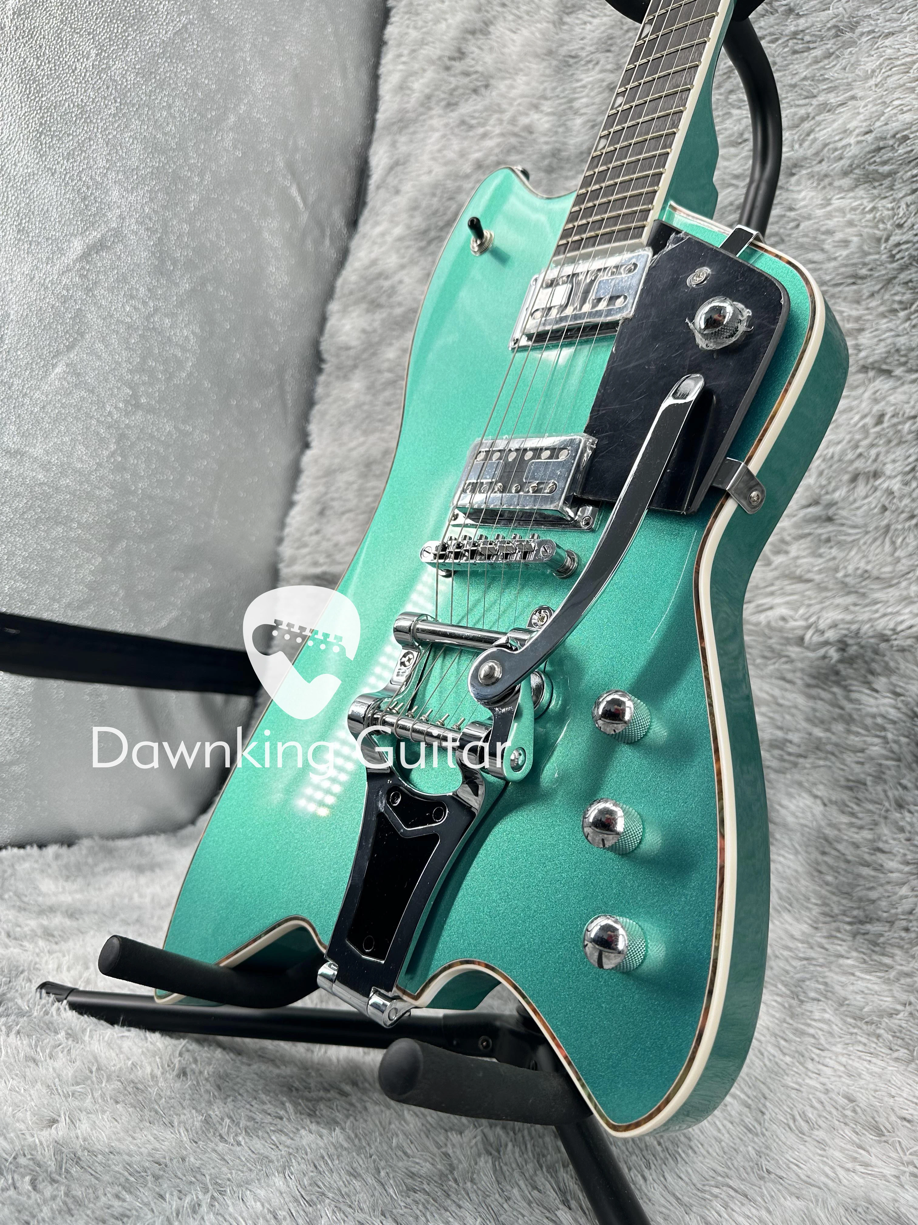 Unique Penguin Jupiter Thunderbird Green Electric Guitar Army Green Solid Body free shipping