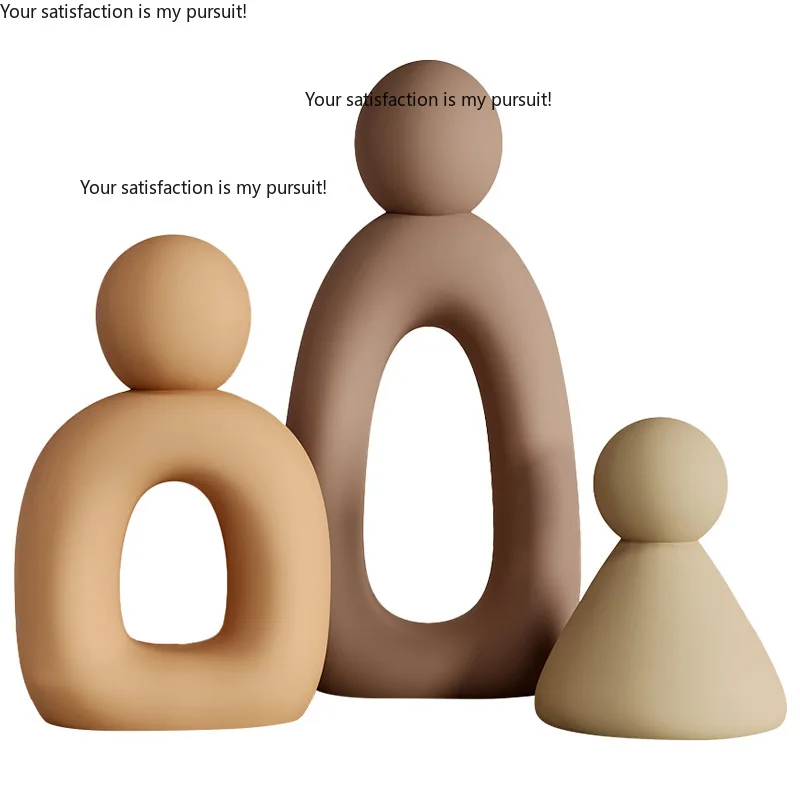 Modern Minimalist Abstract Family of Three Resin Ornament, Home Decor For Living Room & Bookshelf, Housewarming Gift