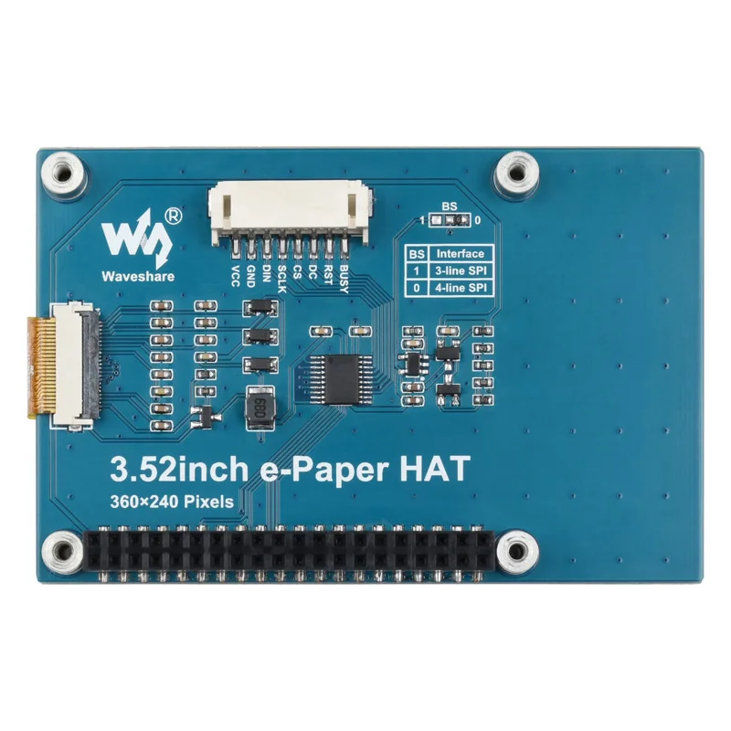 Imagem -05 - Ecrã E-ink Hat Starter Kit Placa de Expansão Rpi Raspberry pi Zero 0w 2w 3b Plus Modelo b 3.5