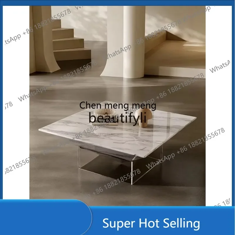D5556 Italian minimalist marble pattern Louvre coffee table designer special-shaped Nordic acrylic art creative coffee table
