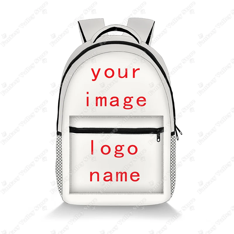 Customize Image Loge Name Backpack Personalized Women Men Rucksack Student Daypack School Bags for Teenager Travel Bag Bookbag