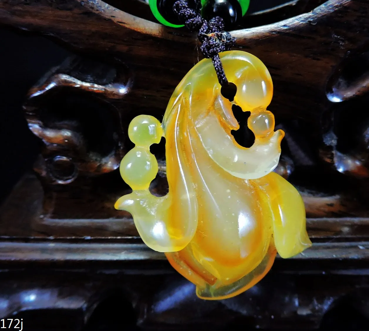 Jade Jewelry Natural Jade Pendant Necklace Hand-Carved orchid flower Jadeite Necklace Pendant Gift No Treatment 172j