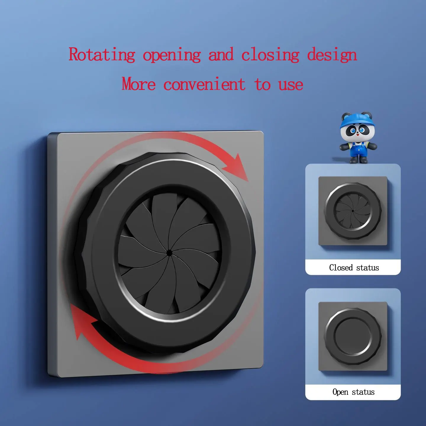 Large-Aperture Wiring Hole Panel 100-Type Gray Adhesive Wall Hole Cover Hide Unsightly Decorative Plate for Electronics