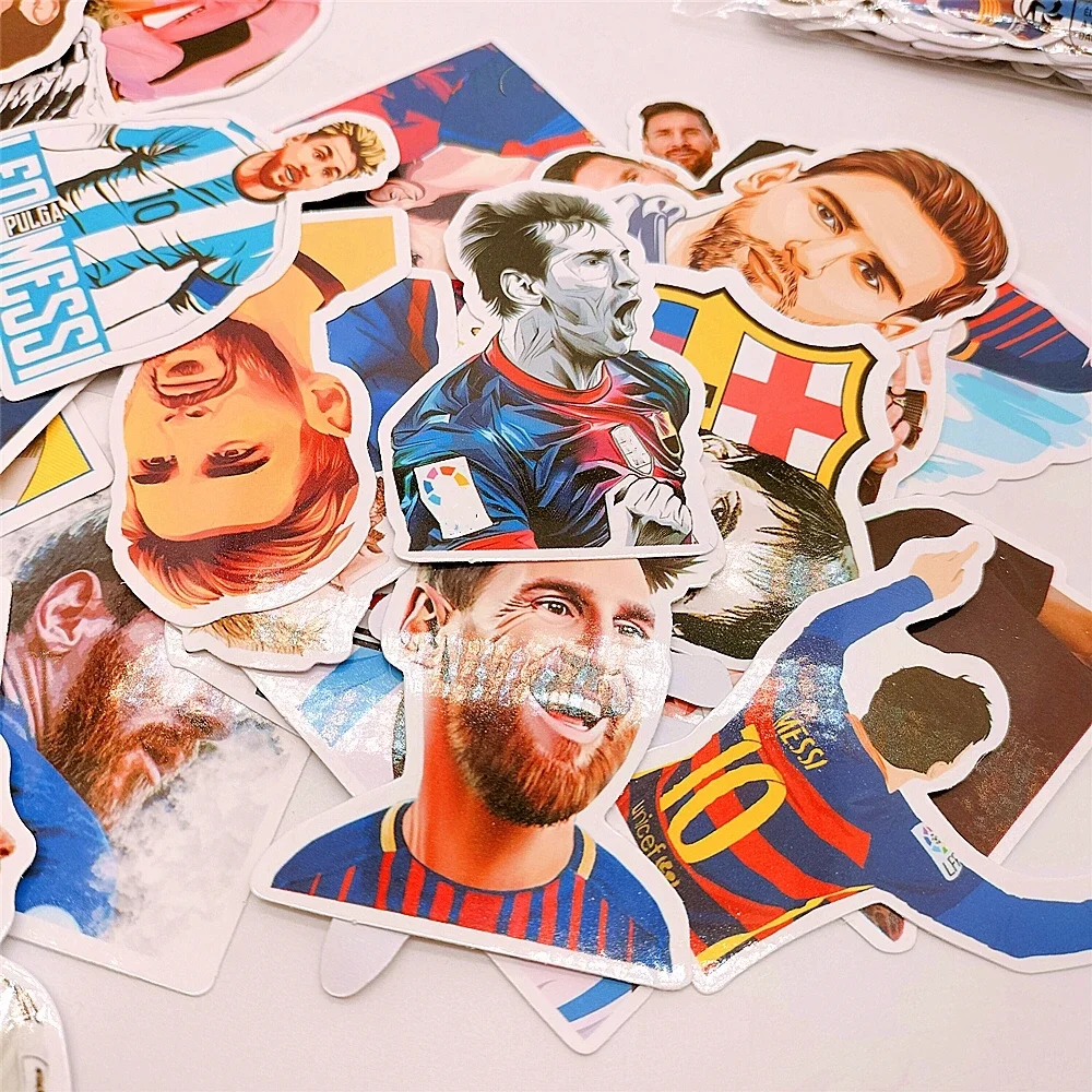 Football Player Messi Poster Wall Stickers Self-adhesive Art Waterproof Sticker Coffee House Football Club Bar Room Decoration