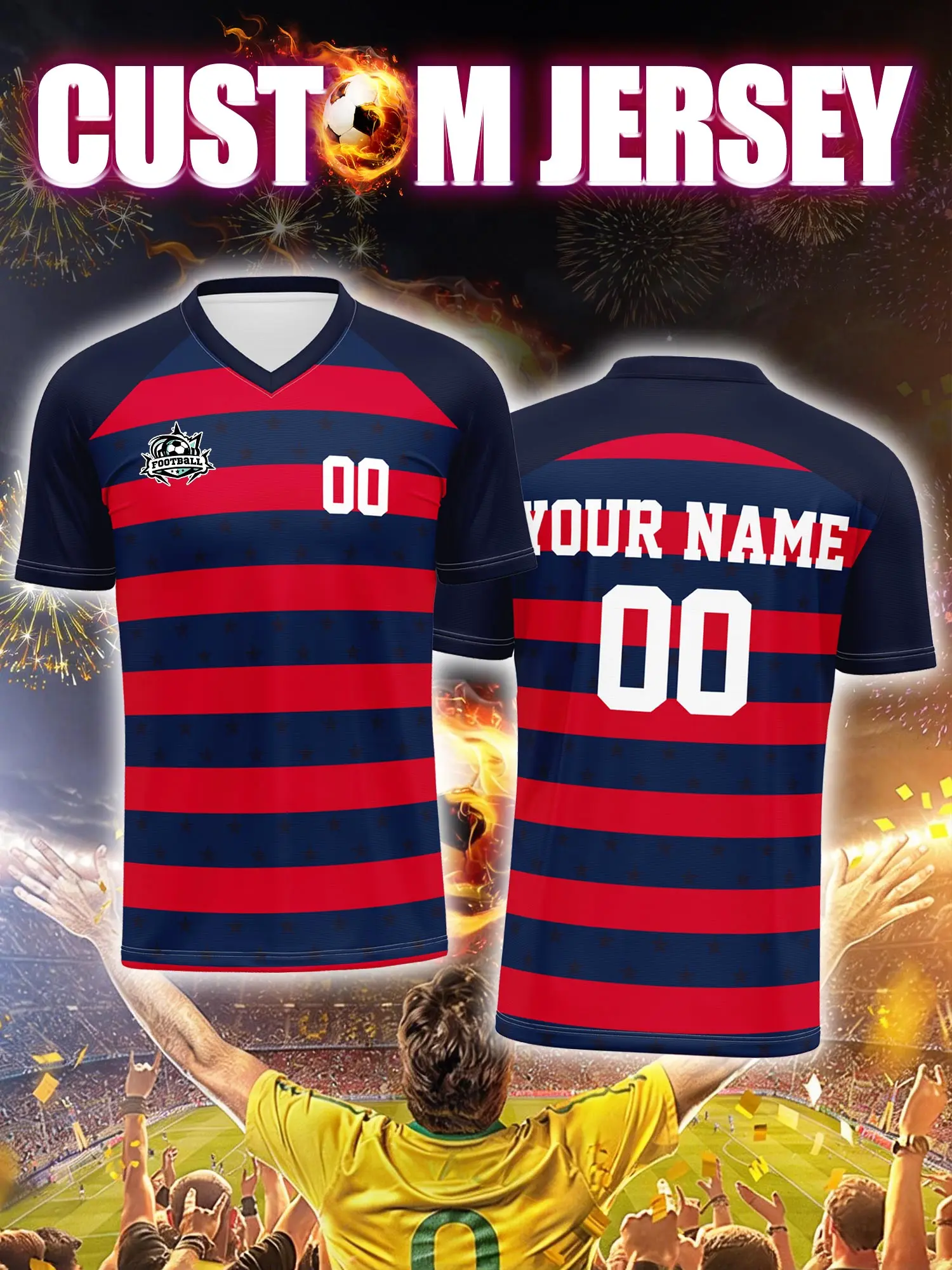 

Футболка для футбола с индивидуальным изображением, номером и именем, ультралегкая, тонкая, дышащая, летняя.