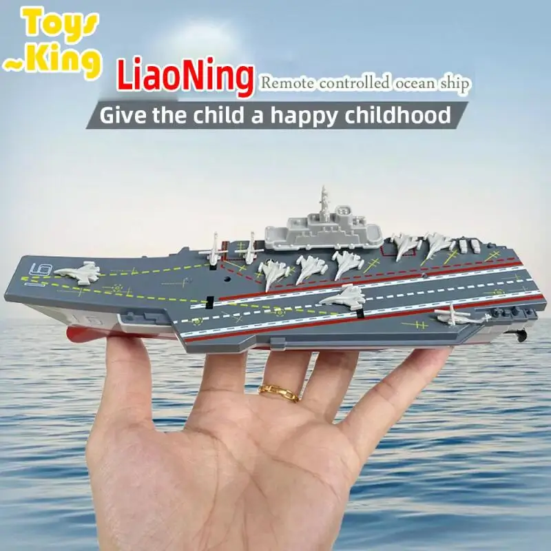 RC Boats 2.4G MINI Liaoning Carrier Military Model Boy Electric Wireless Remote Control Boat Ship Outdoor Kids Toy Birthday Gift