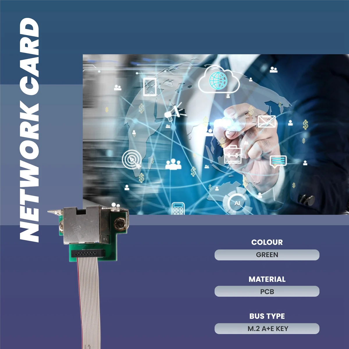 محول شبكة PCI Express ، بطاقة إيثرنت لان ، تحكم صناعي ، PCI Express ، M.2 A ، مفتاح E ، من من RTL8125B