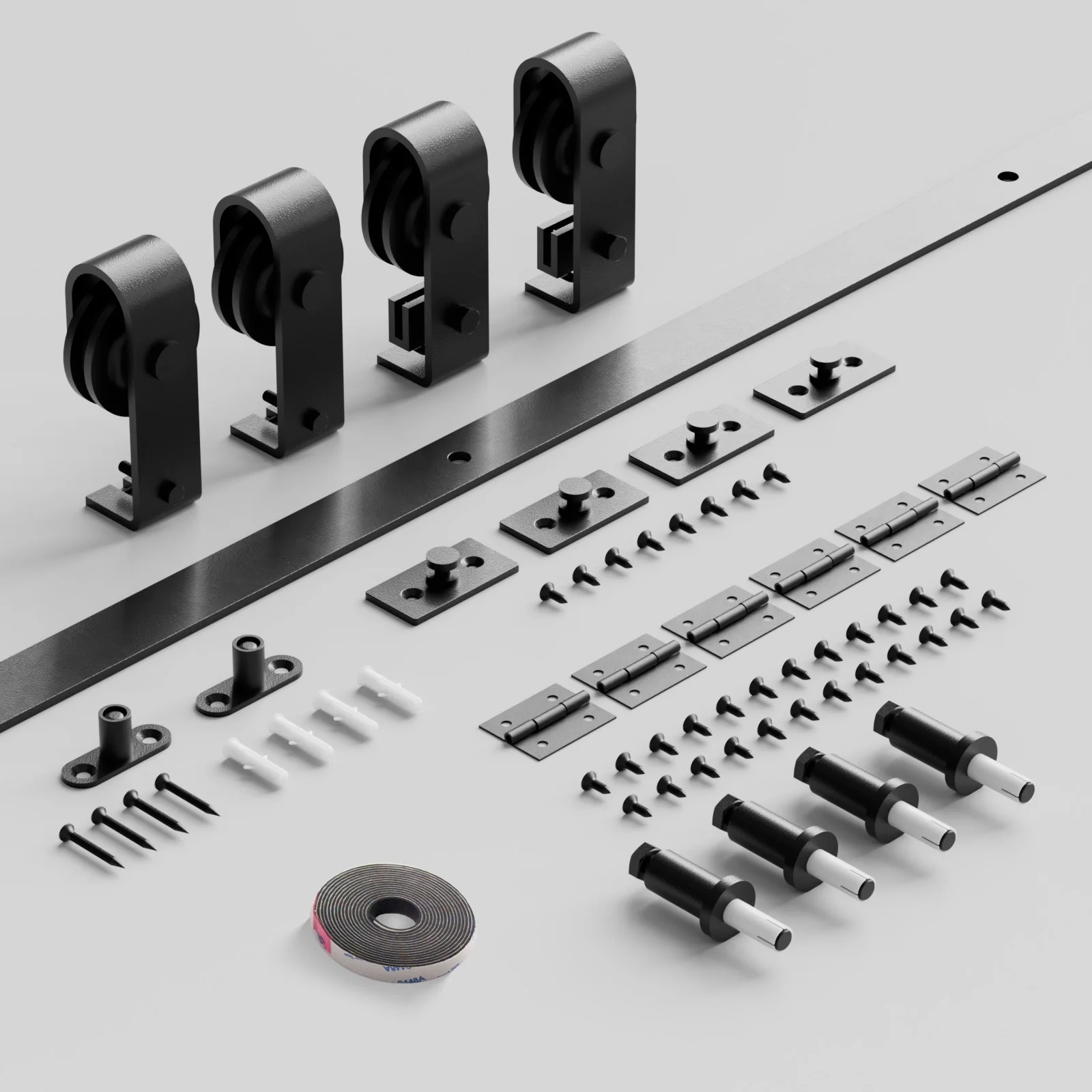 Newest Design Bi-folding Sliding Barn Door Hardware Kit Carbon Steel Top Mounted Barn Door Fittings