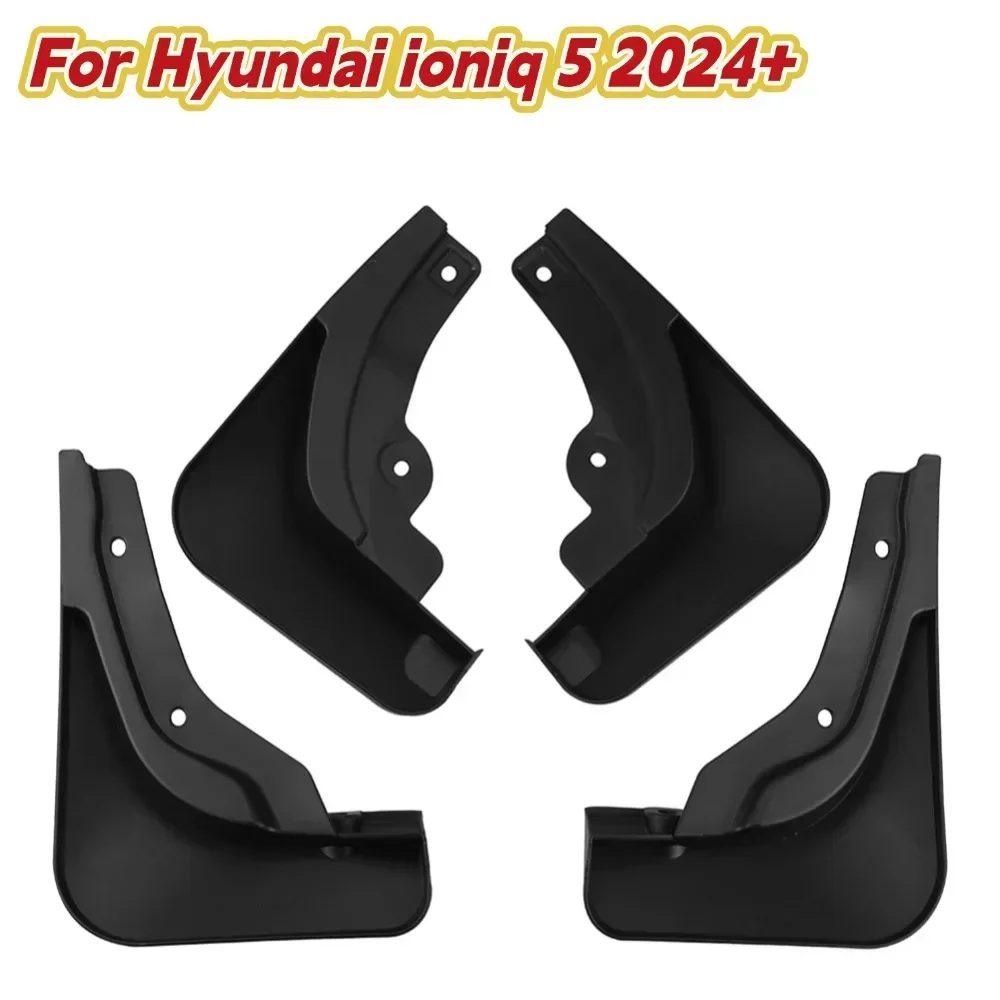 

4Pieces Mudflaps Flaps Exterior Parts Black Front And Rear Mudguard Mudflaps For Hyundai Ioniq 5 2024+