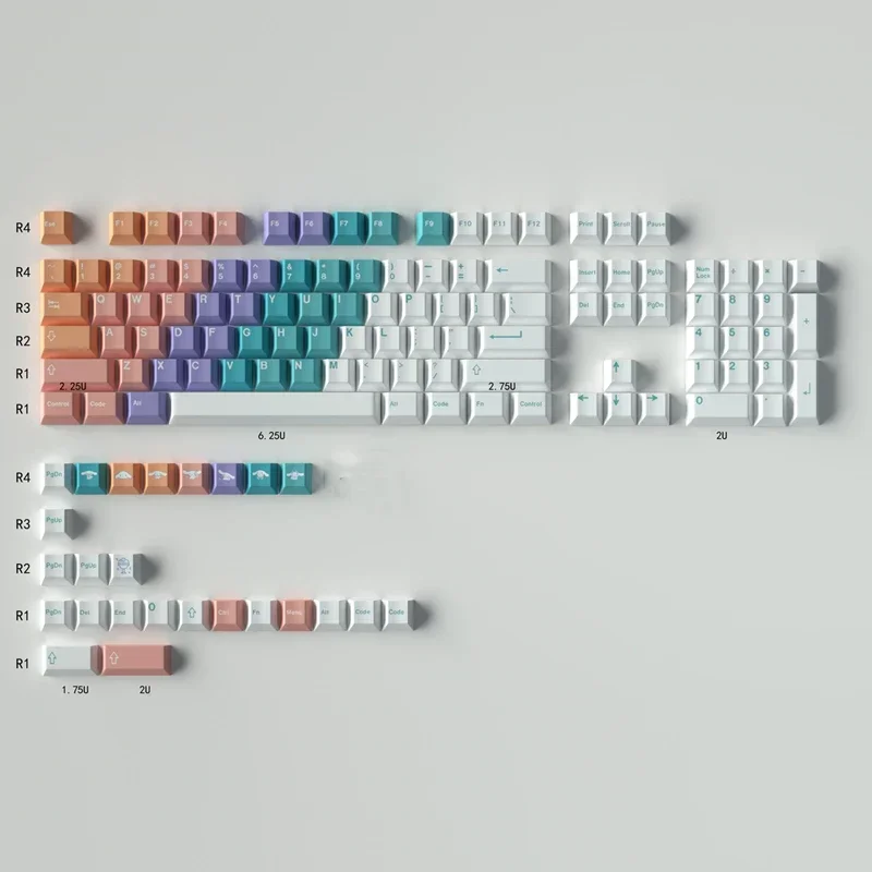 

PBT GMK Rainbow Gradient Keycaps 129/23 Keys Dye Sub Keycap For Mechanical Keyboard With 2U 1.75U Shift GK61 GK64 980