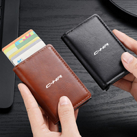 Men Wallet ID Credit Card Holder Mini RFID Wallet Automatic Pop up Bank Card Case For Toyota Vellfire CHR Corolla Yaris Aygo GT8