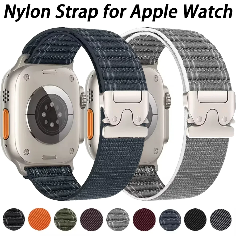 Geflochtenes Fallschirm-Nylonarmband für Apple Watch Band 44 mm 45 mm 46 mm 40 mm 42 mm 49 mm Armband iWatch Ultra 2 10 9 8 7 6 5 4 SE Gürtel