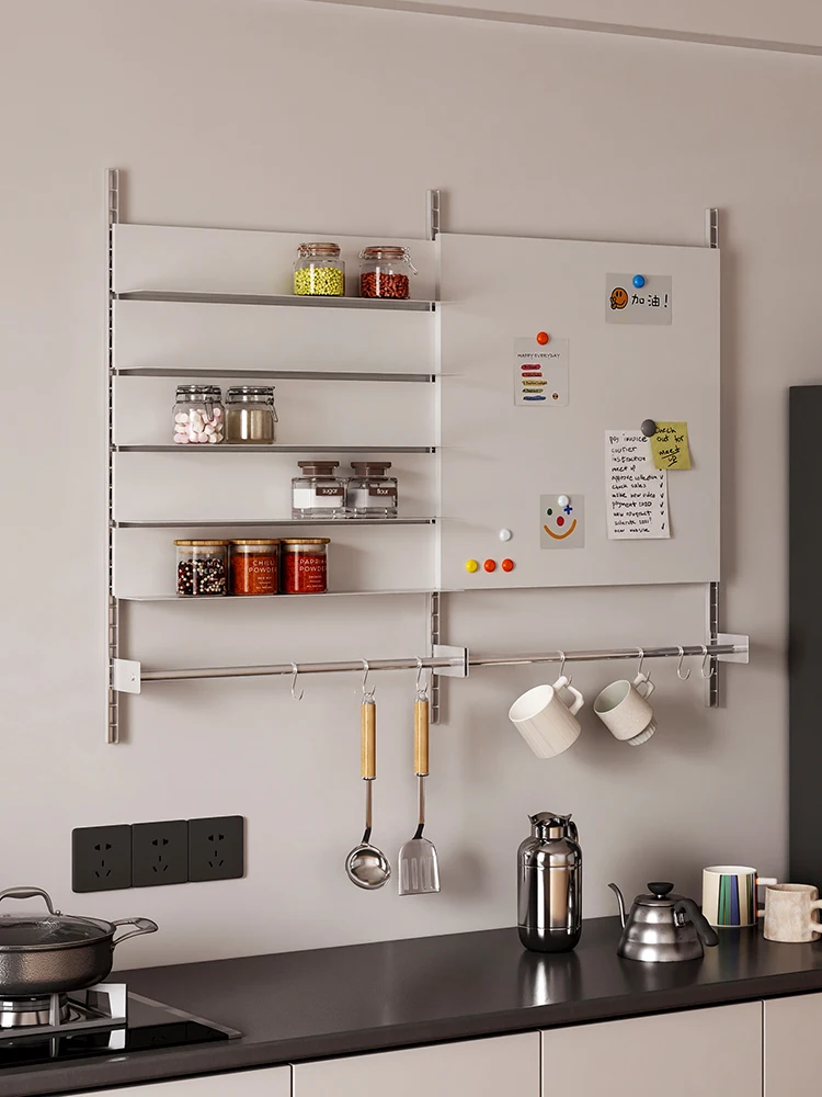 Wandgemonteerd rek Wandhanger van roestvrij staal voor keukengerei Huishoudelijke koffiehoek Multifunctioneel gerechtenbadopbergrek