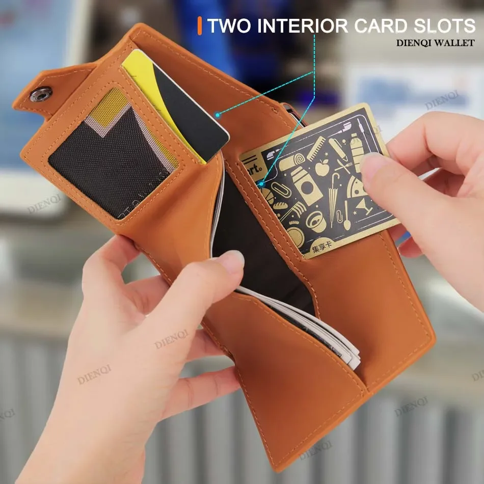 محافظ حجب RFID أوتوماتيكية منبثقة متعددة الوظائف حامل بطاقة الائتمان محفظة جلدية رفيعة للرجال محافظ حقيبة المال مع سحاب