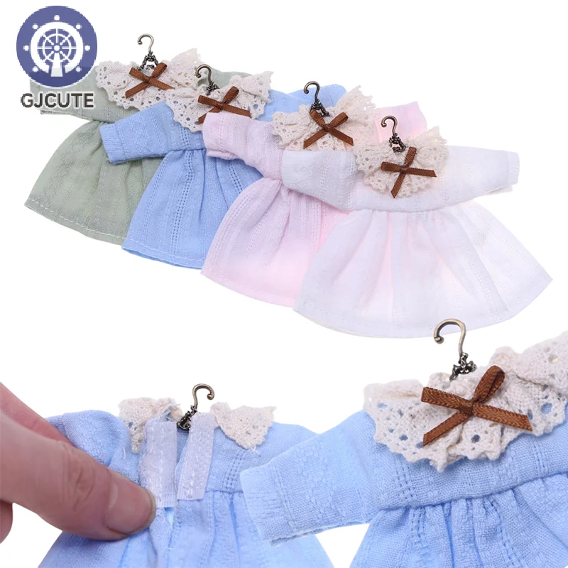 

1:12 Dollhouse Miniature Lace Collar Dress Retro Doll Princess Dress Doll House Accessories Kids Play Pretend Toys