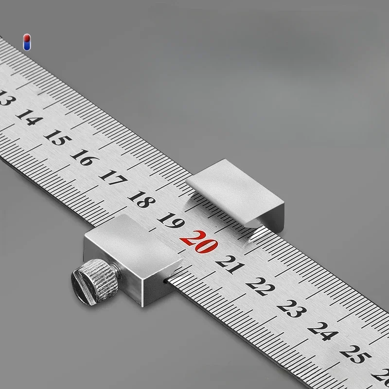 New Metal Carpenter Carpentry Square Woodworking Tools Carpentry Steel Ruler Positioning Limit Block Measuring Marking Gauge