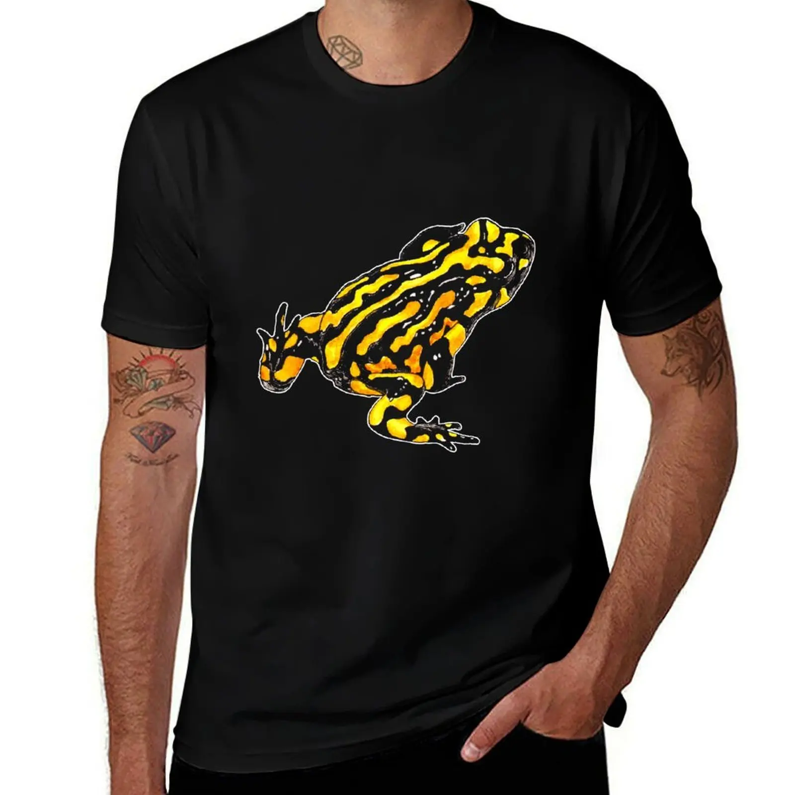

Corroboree frog tee black on black T-Shirt Street Style Casual Tee Shirt