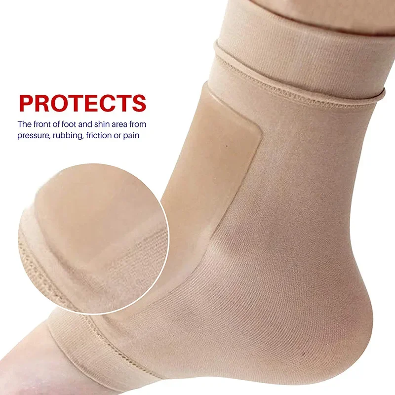 One Pair Soft Shoe Liner Foot Protective Elastic Gel Bandage Sleeve Ankle Protect Ice Figure Skating Horse Riding Heel Protector