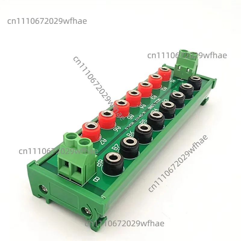 DIN Rail Mounting DC Power 2 x 8-Bit Banana Jack Power Distribution Module.