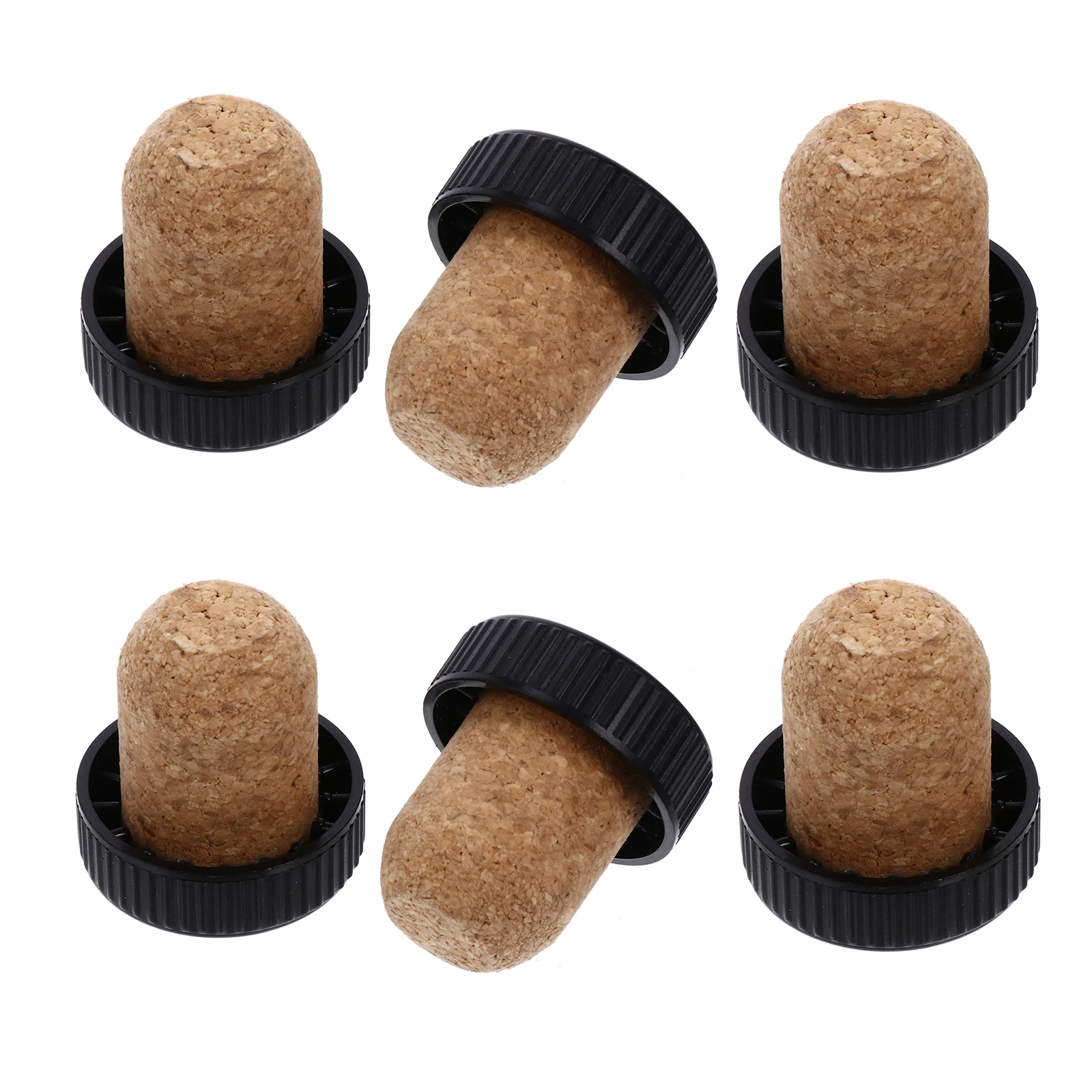 6 Pcs Cork Glass Bottle Corks Stoppers Plug Wood Seal Beverage Sealing Supplies