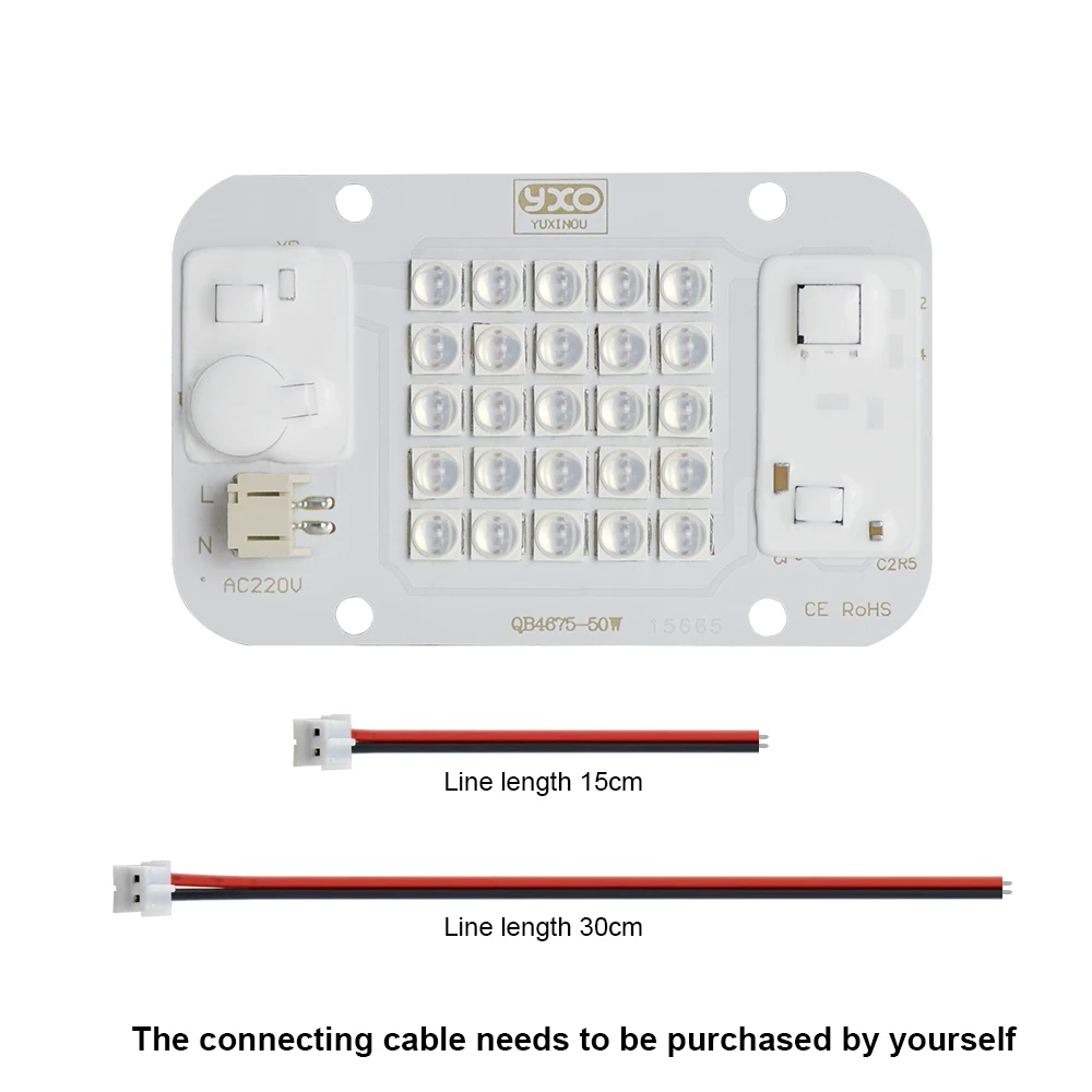 Lampada di crescita idroponica a LED fai-da-te da 50 W DOB dimmerabile 660 nm, adatta per piante da interno Samsung Lm283b ingresso 220 V AC COB chip