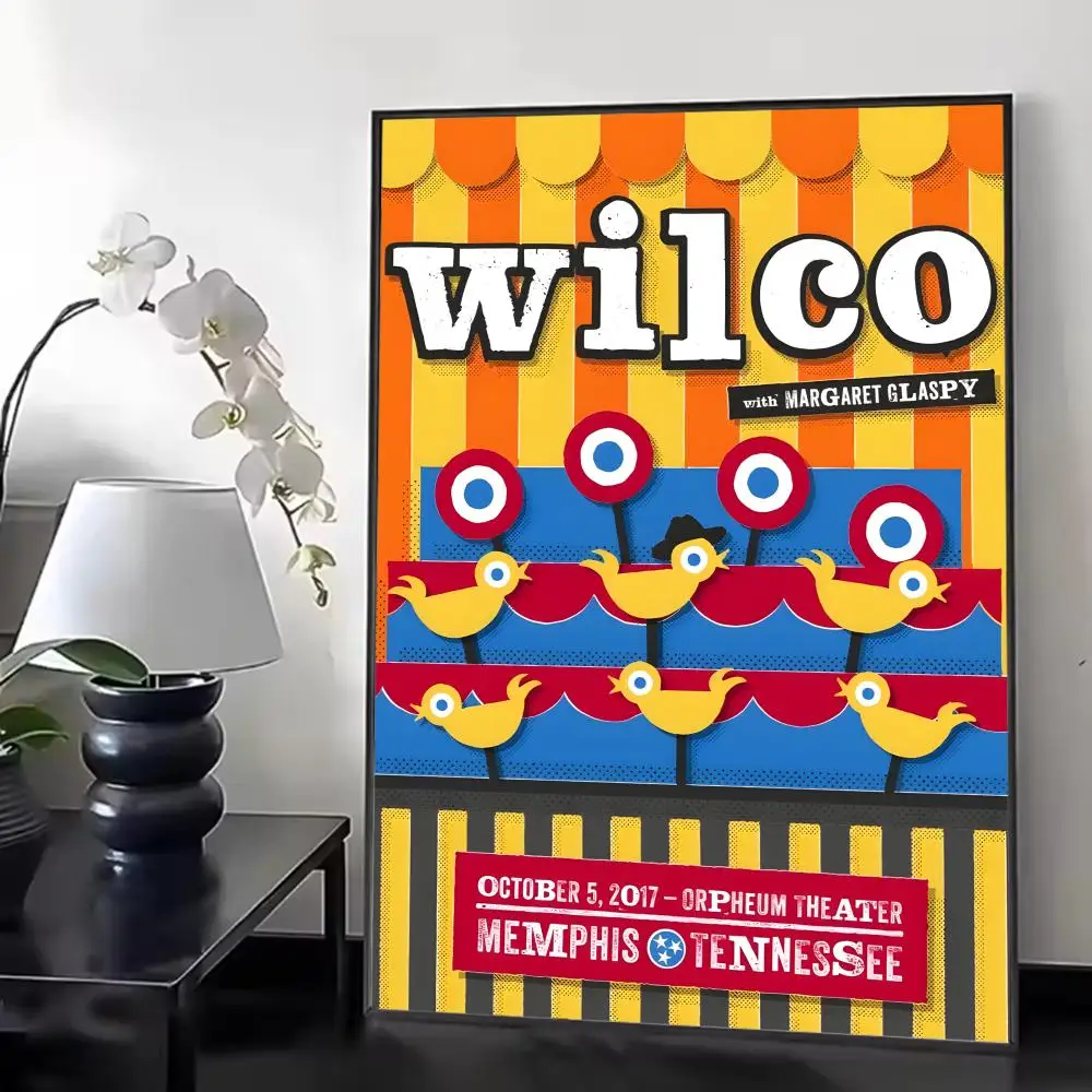 Indie Rocker W-Wilco Poster Chic Aesthetic Self-Stick Wall Poster Bedroom & Dorm Room Decor