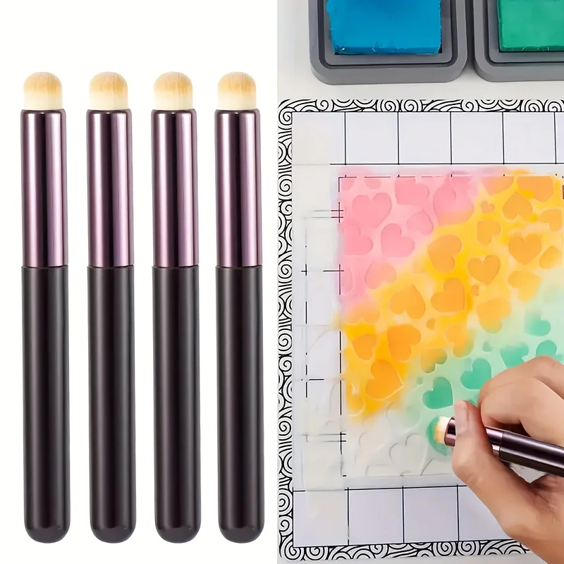 4 pieces of concealer lipstick makeup brush mini paper holder can easily ink on paper cards DIY scrapbook craft hand tools