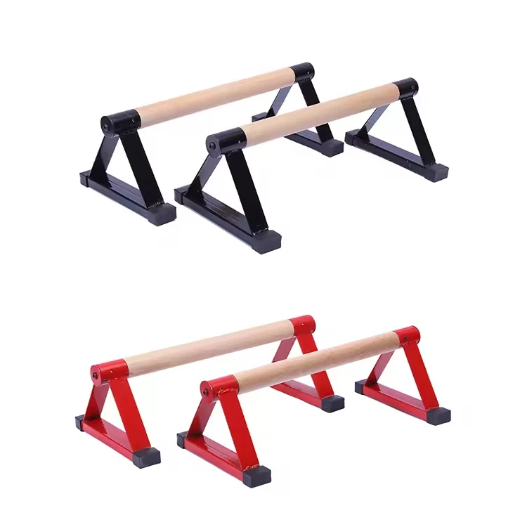 Wholesale Push up Bars Parallettes Wood Parallettes Set Handstand Fitness Calisthenics Equipment Stretch Stand Enhanced Push Ups