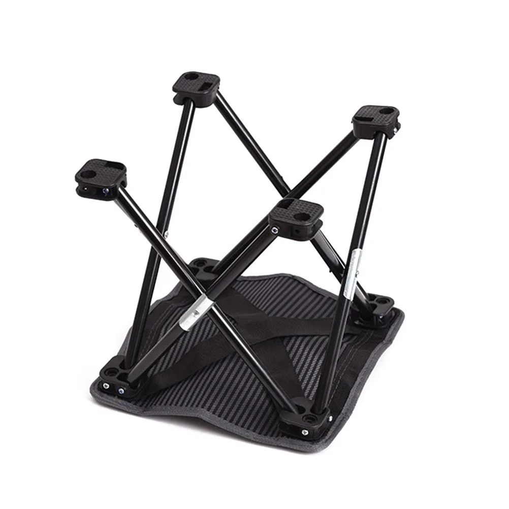

Mini Portable Folding Stool Black Non-Woven Fabric High Strength Coated Steel Lightweight Camping Fishing Travel