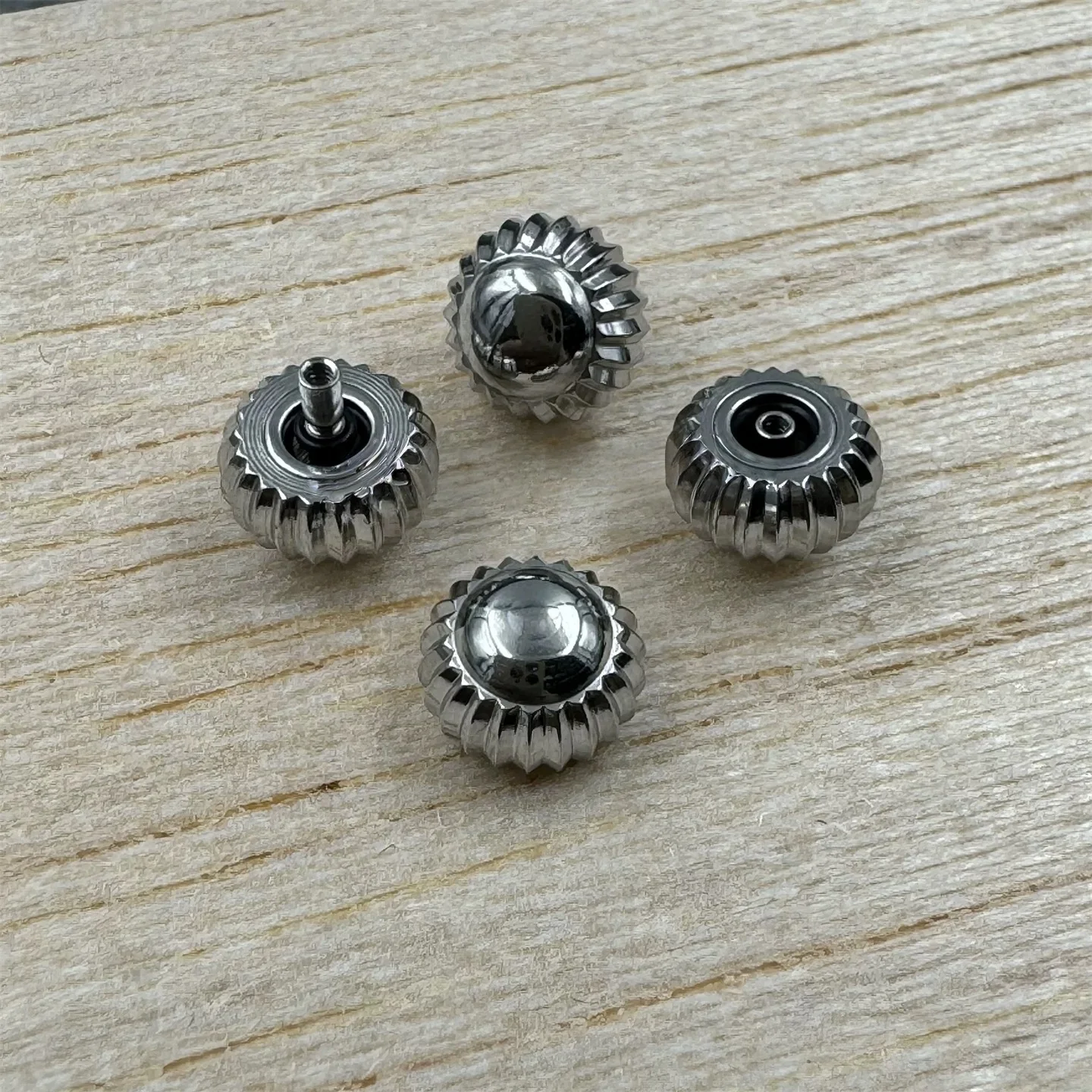 2pcs General Hole 2.5mm Flat Silver/Gold/Rose Gold Watch Crown Metal Watches Movement Accessory Part Watch Accessory Parts Crown