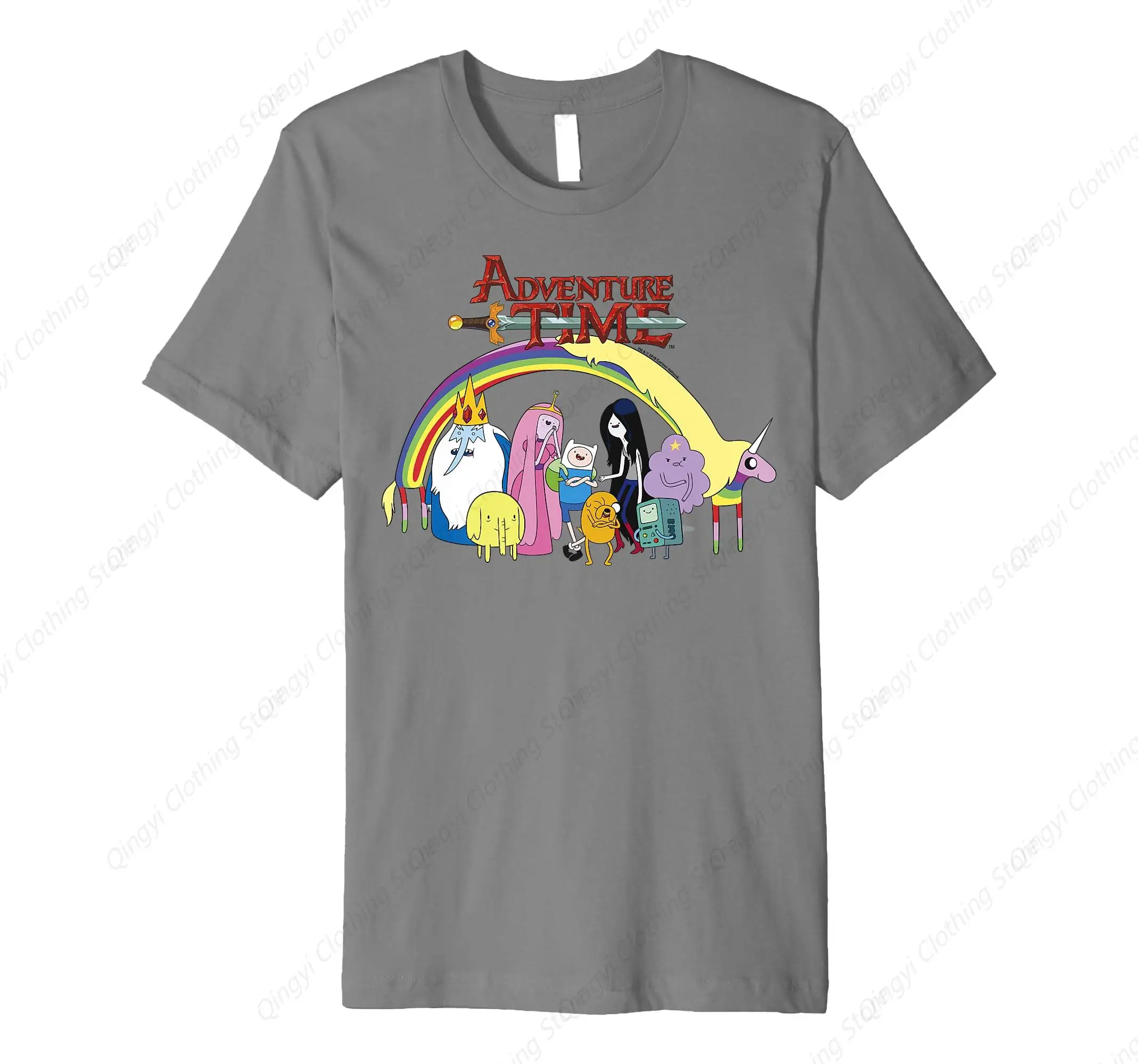 

Adventure Time Classic Rainbow Unicorn Group Shot Premium T-Shirt