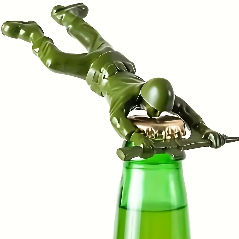 Army Soldier Shaped Bottle Opener Green Military Figure Beer Opener Novelty Gift for Men Dad Beer Accessories Bar Decoration