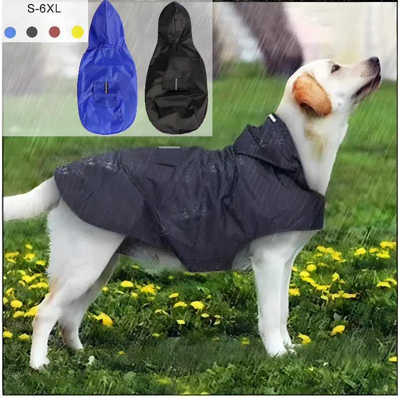 Big dog raincoat reflective waterproof windproof hooded raincoat large dog clothing outdoor raincoat  dog clothing jacket