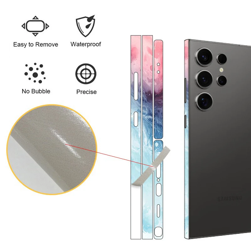 3M Material Anti-Scratch Phone Side Sticker Hydrogel Frame Film For SAMSUNG Galaxy S25 S24 Ultra S23 Plus Matte Edge Skin Wrap
